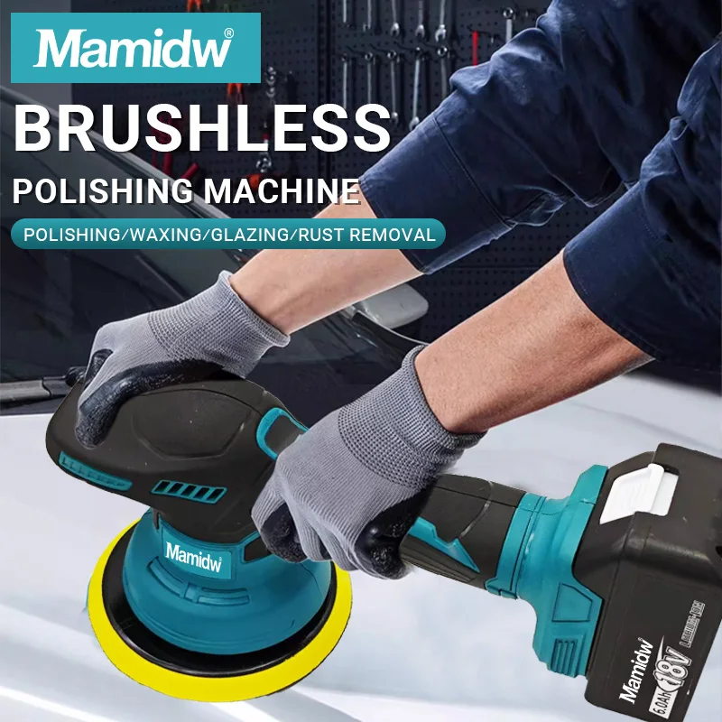 

Mamidw Digital Display 8 Gears Cordless Car Polisher Electric Polisher Auto Car Waxing Polishing Machine For Makita 18v Battery