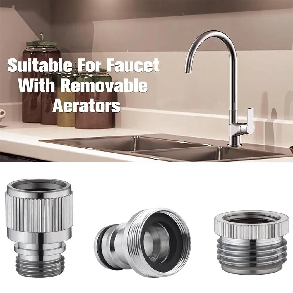 3-Pack Brass Sink Faucet Quick Connector Chrome Faucet Adapter For Shower Pipes And Garden Hoses High Pressure 850kPa