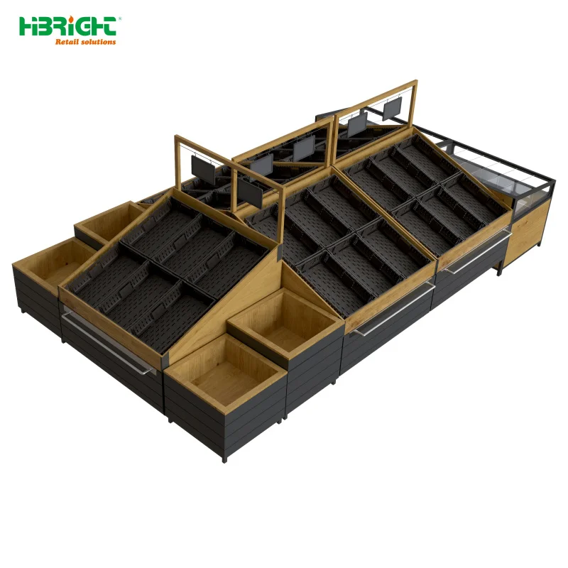 custom.Highbright Light Duty Metallic Supermarket Rack-Fruit & Vegetable Display Shelving