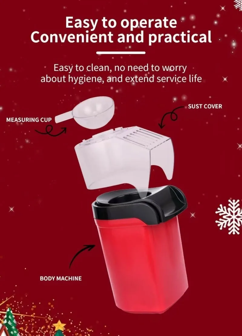 110V-220V 뜨거운 공기 팝콘 제조기 자동 팝콘 기계 작은 팝콘 기계 전기 가전 기계