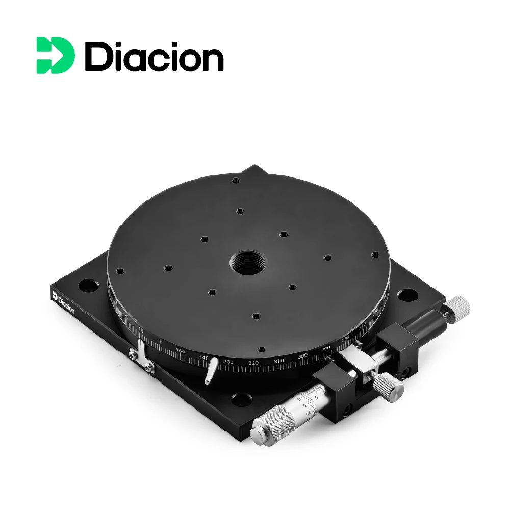 RSPG125 High Precision Optical Testing CNC Rotary Stage 125mm R-Axis Fitted Joint Micrometer Head Linear Guide Bearing