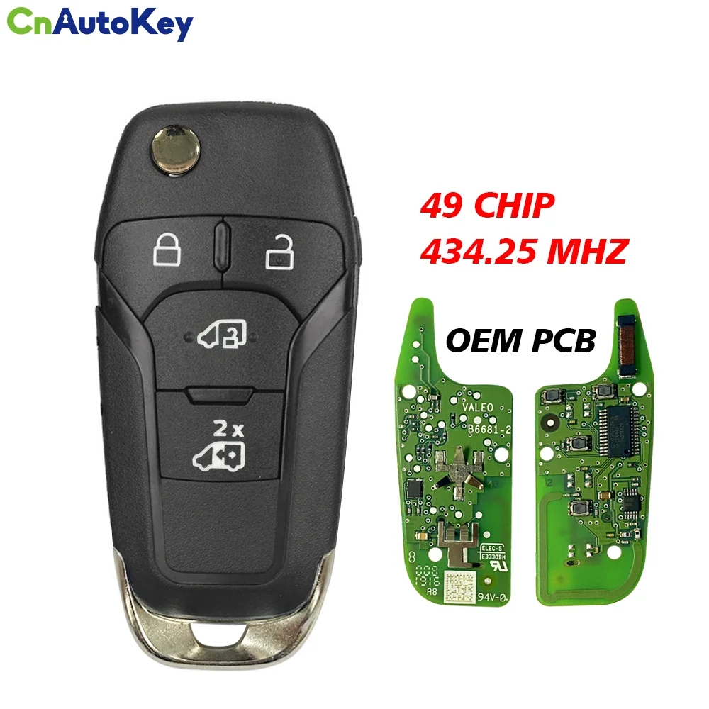 CN018139 Original Flip For Ford Transit MK8 4Buttons Car Remote Key Fob ID49 Chip 434.25MHZ FCCID: KK3T-15K601-AB