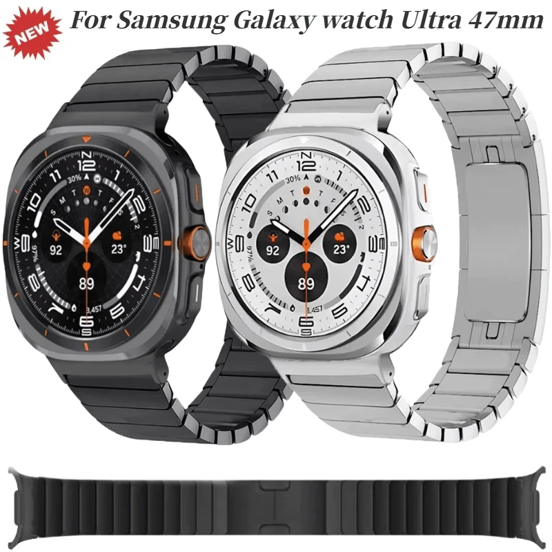 حزام معدني لساعة سامسونج جالاكسي الترا 47 ملم سوار معصم بديل عالي الجودة لساعة جالاكسي الترا سوار من الفولاذ المقاوم للصدأ