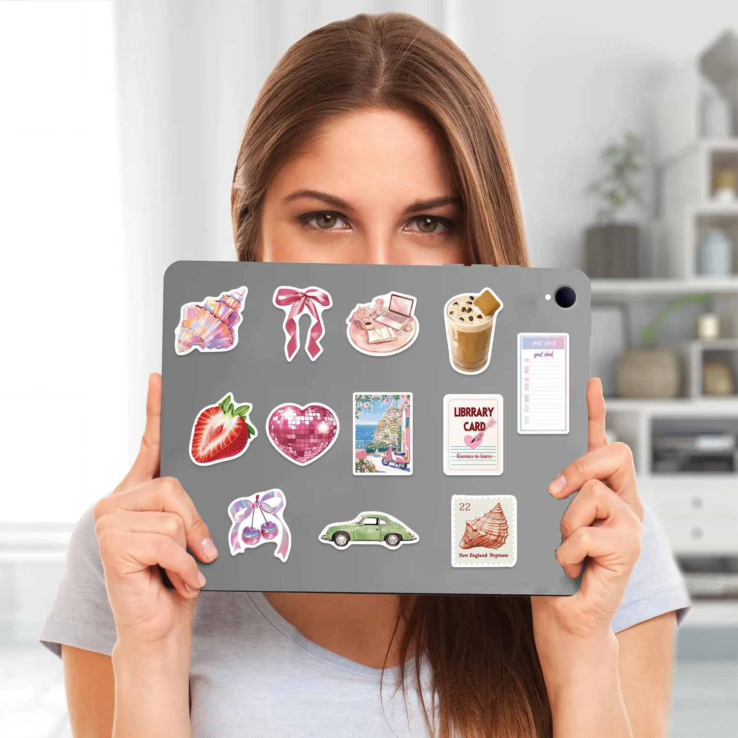 Paquete de material de nota de dibujos animados para niños, funda decorativa para teléfono móvil, taza de agua, maleta para iPad, pegatina impermeable, juguete para niños, 50 Uds.