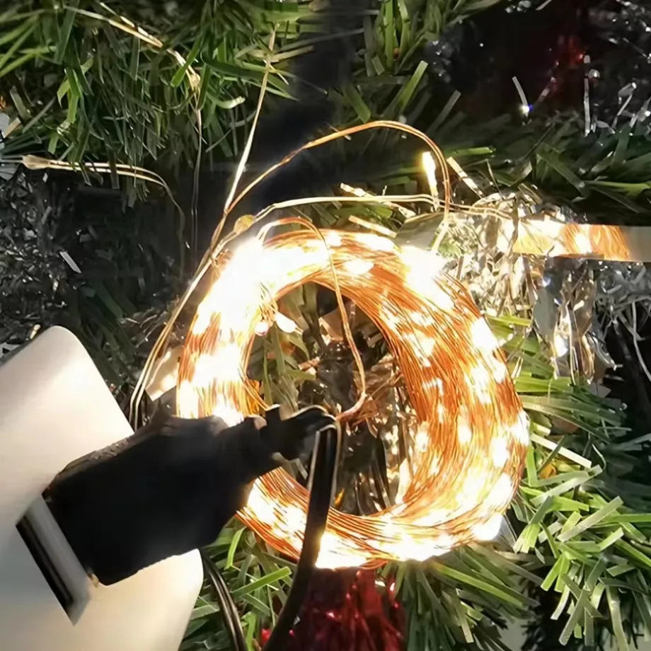 3PCS 5/10/20M Copper Wire LED Christmas Lights String USB Lamp Waterproof New Year Garland Fairy Light Wedding Party Decor - view 4