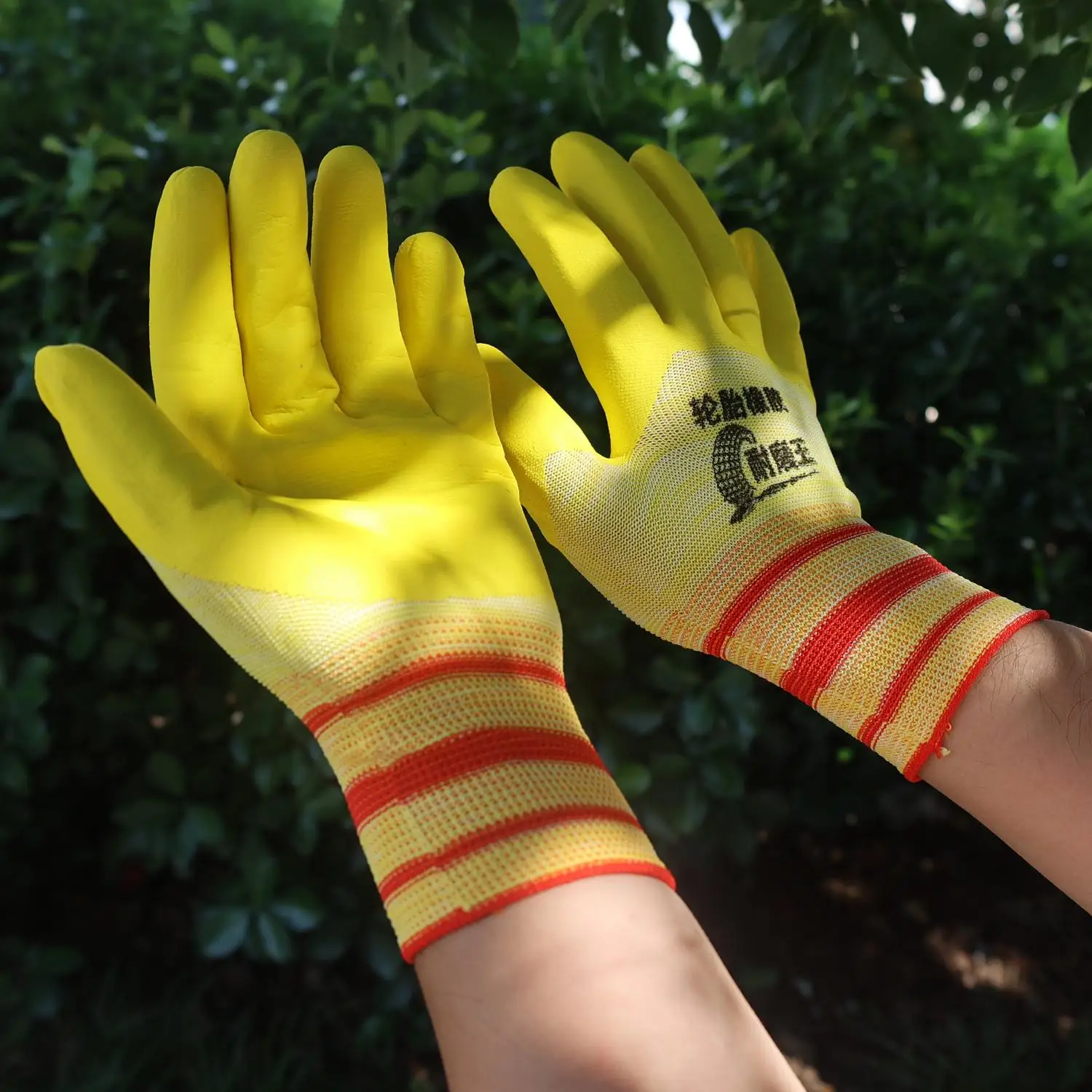 Soft Abrasion-resistant Rubber Homework Gloves Anti Slip Automotive Repair Handling Breathable Gloves Men Safety Gardens Gloves