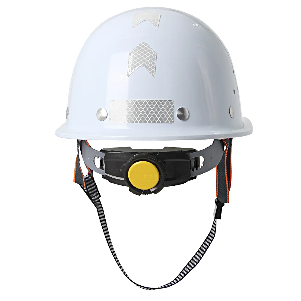 Construction Safety Helmet Thickened FRP Type Hard Hat with Reflective Stickers for Engineer Work Hat Breathable Safety Helmet