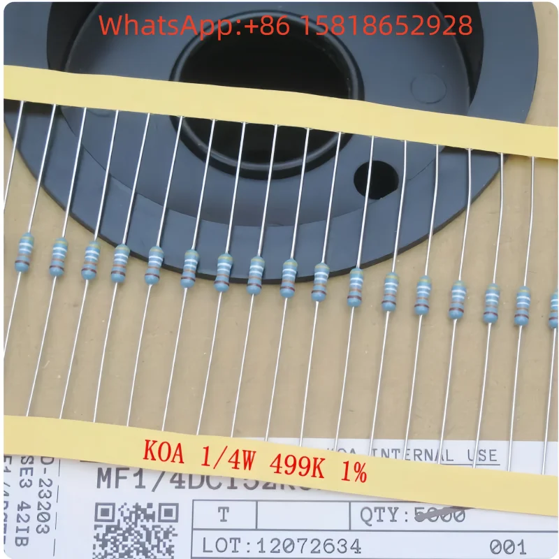 10pcs Japan KOA 499K Resistors 1/4W 0.25W Copper Legs Metal Film MF1/4DCT52R4993F