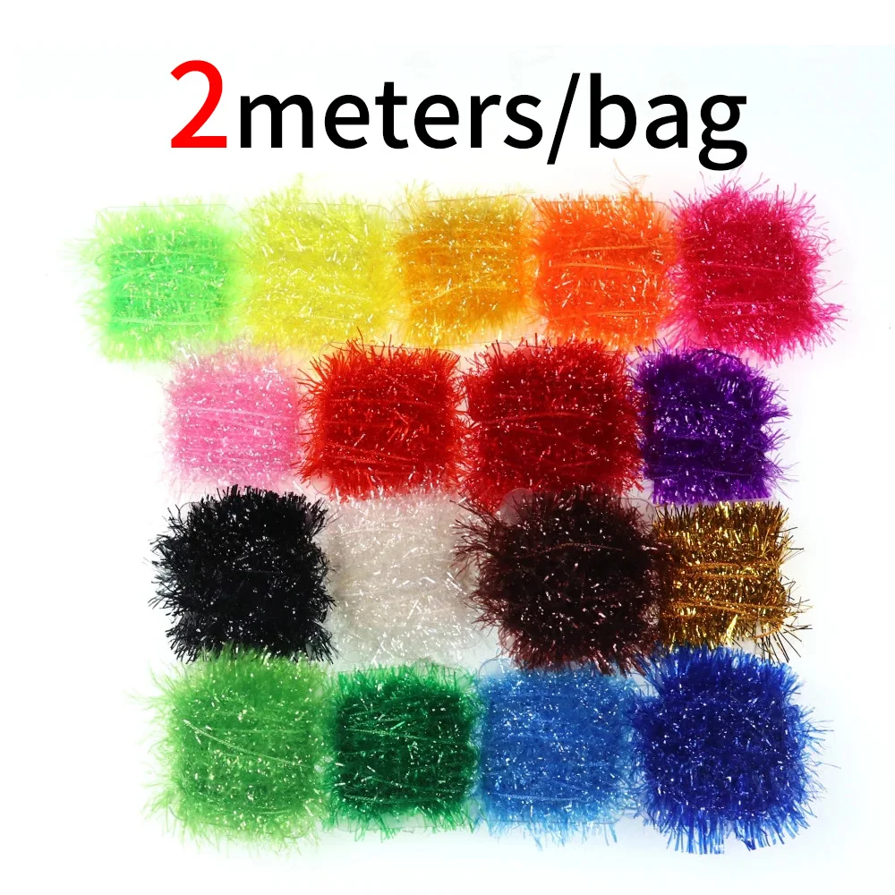 Material de atar moscas Chenille Flash Streamer – Verde Rosa - imagen 3
