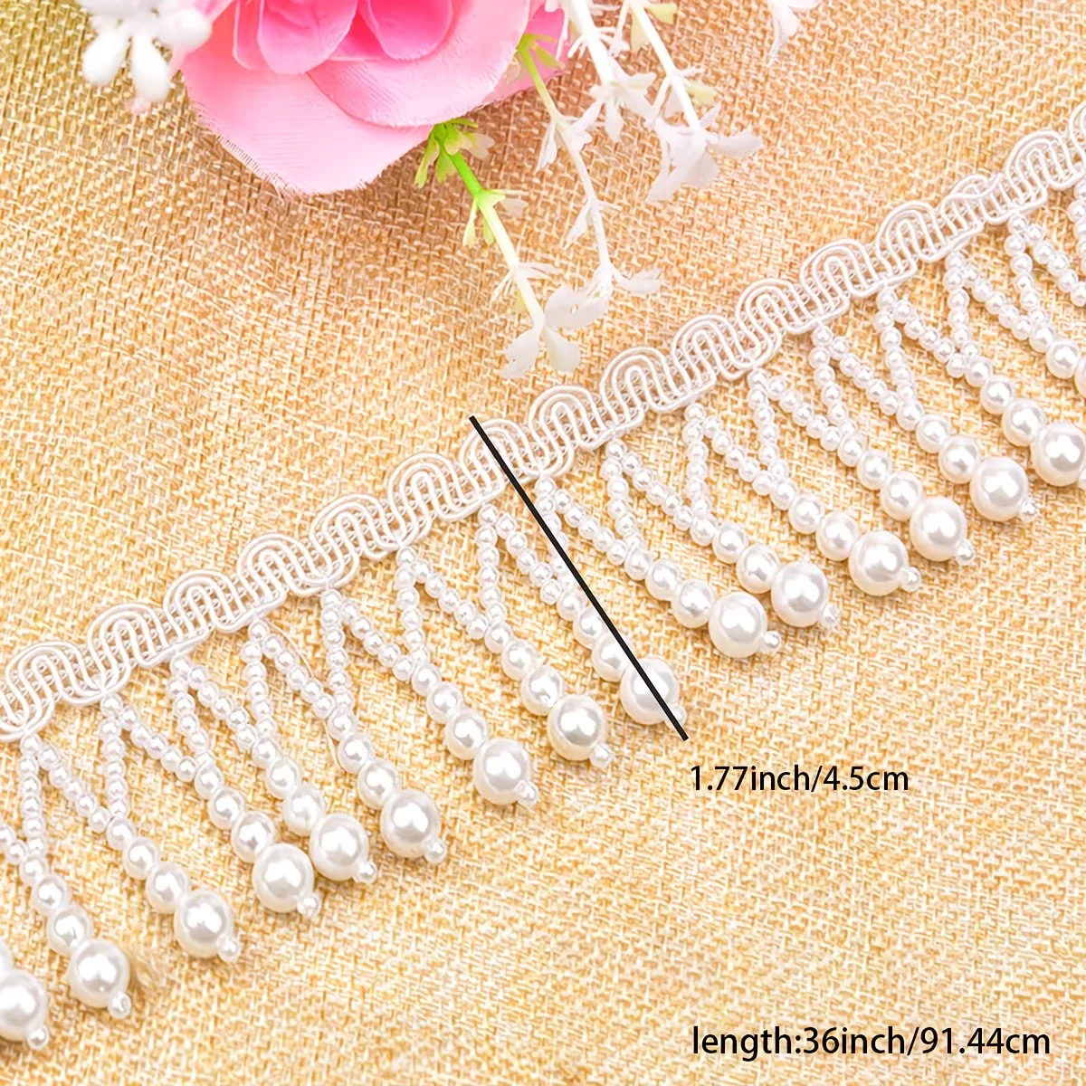 Handmade  Imitation Pearl Bead - Tassel Fringe Trim review and price