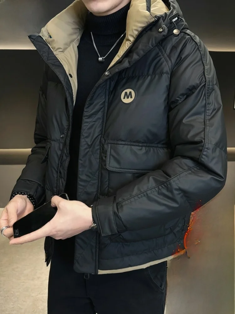 

High Quali Men's down Jaet Paul Winter New Sle White Du down Warm Windproof Bread Sle Workwear Youth Faion Urban