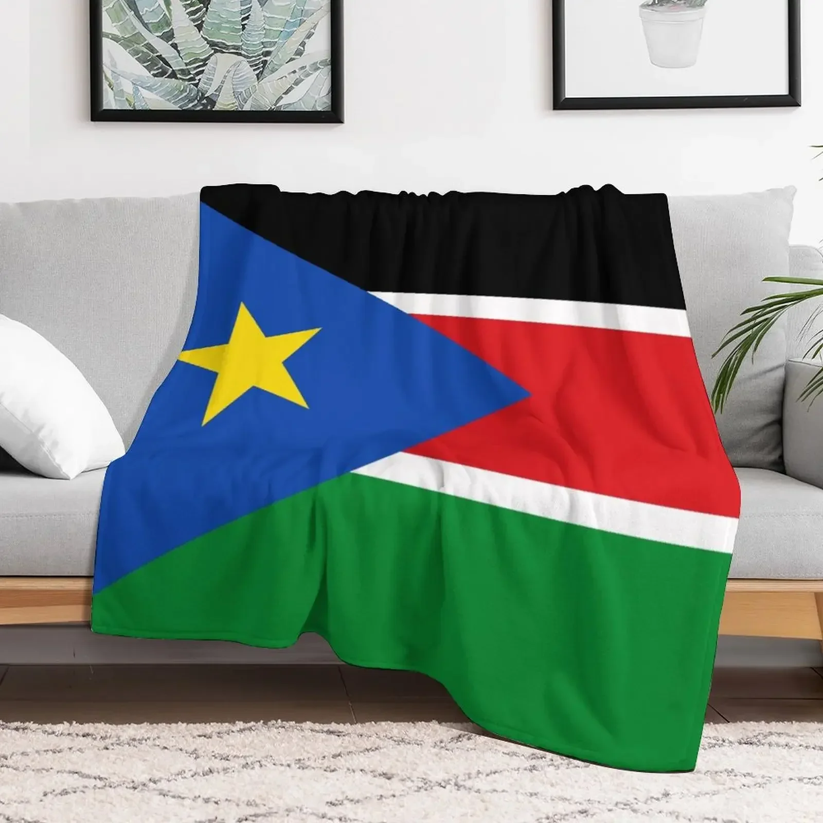 Flag of South Sudan Throw Blanket Cute Quilt Blankets