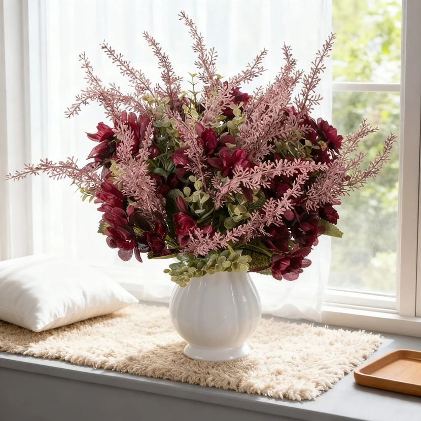 

Silk Artificial Flowers Chrysanthemum Wedding Home Living Room Table Decor Wreath Bridal Bouquets Exquistic Characteristic Gifts