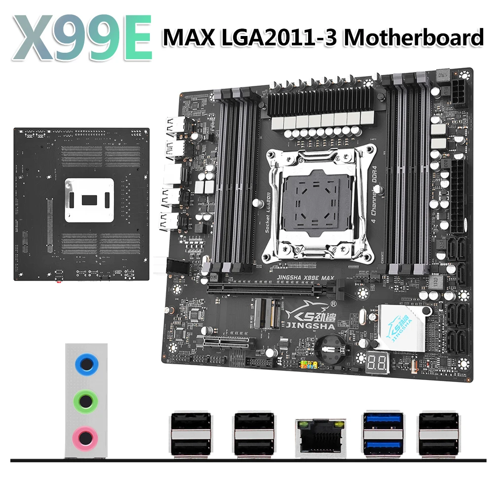 

X99E MAX Motherboard LGA2011-3 Desktop Mainboard 8*DDR4 NVME/SATA M.2 USB2.0 SATA 3.0 RJ45 PCIE3.0 X16/x4