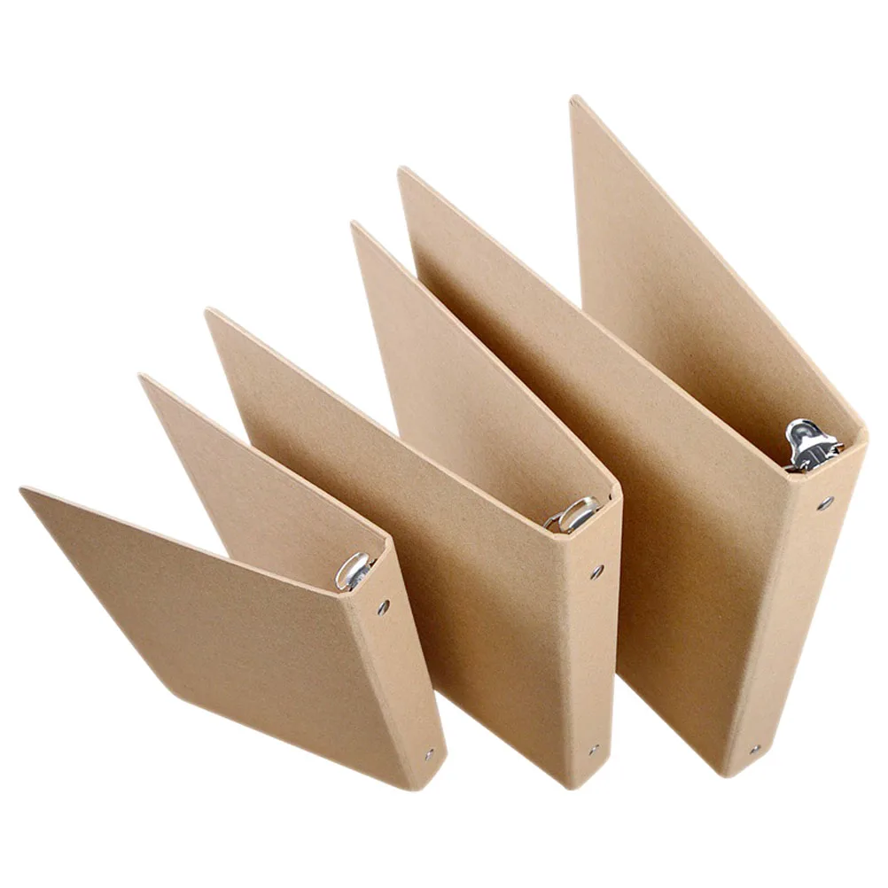 

3pcs Binder Shell Organizer School Office Notepad Notebook Kraft Paper Iron Material Dirt Resistant Desktop for Manual