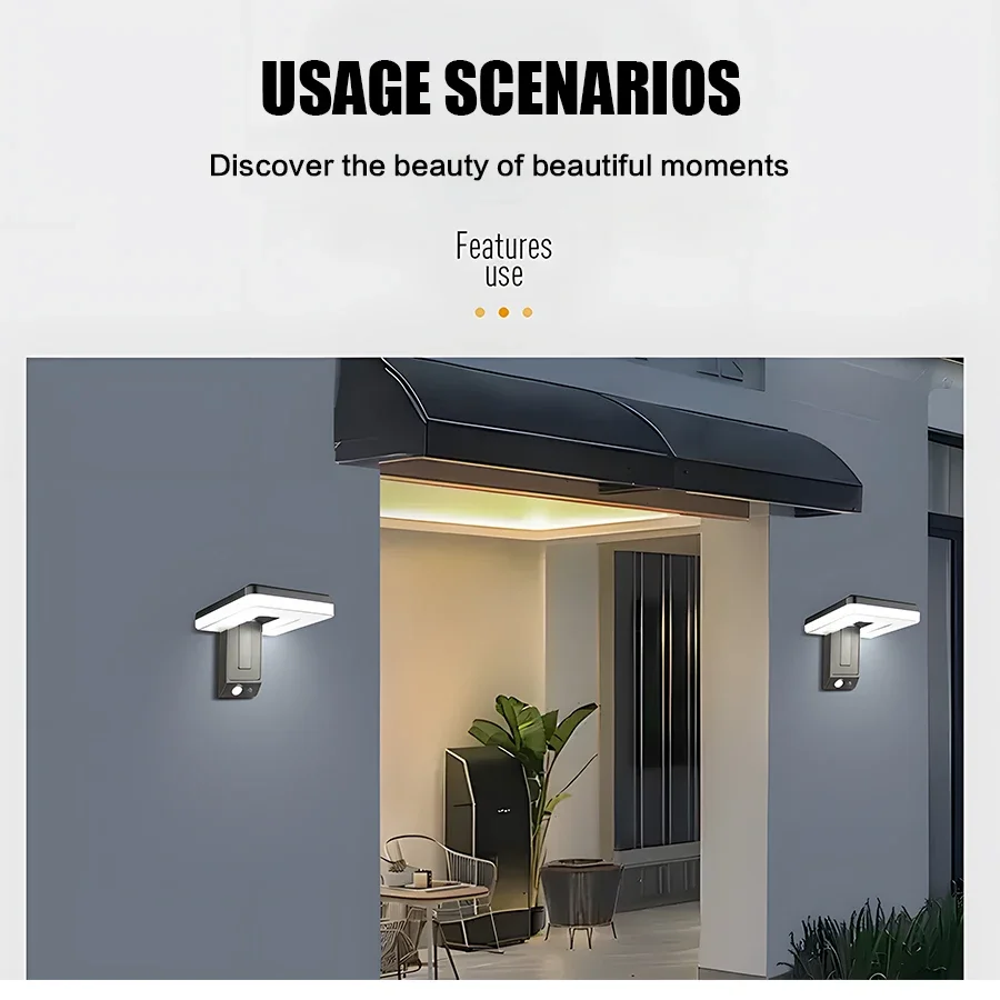 Foldable LED 120° Solar Light Outdoor Wall Lamp Waterproof Spotlights Lamp Motion Sensor Solar 3 Modes Street Light Garden Decor