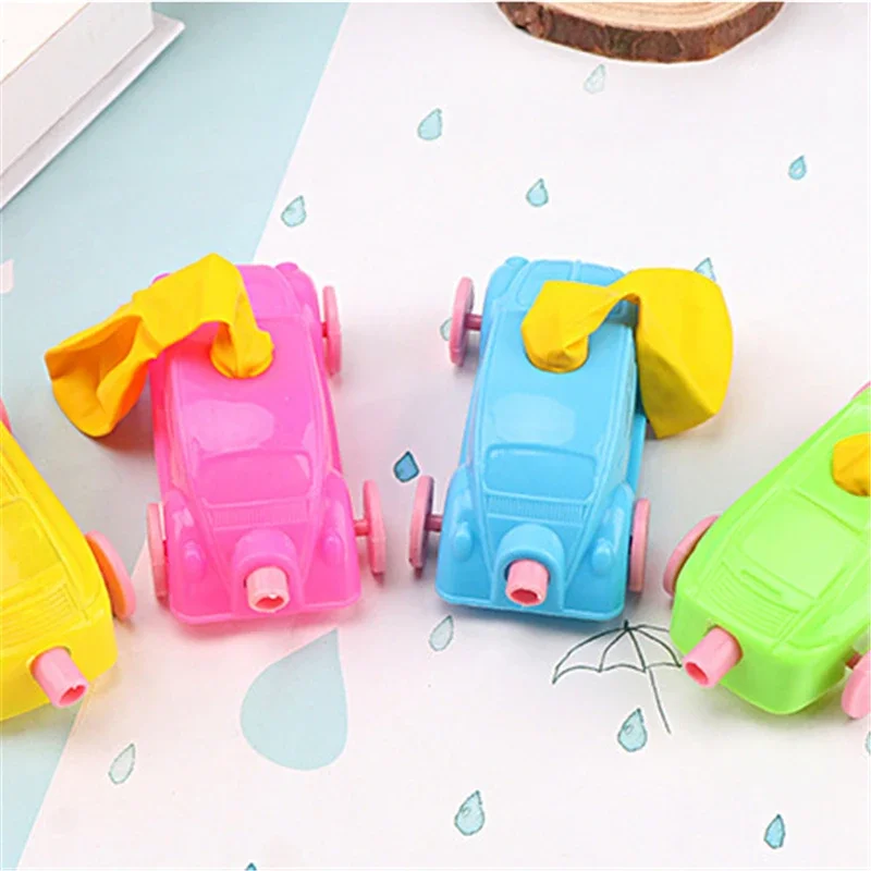 Random Color DIY Balloon Powered Car Recoil Force Science Technology Experiment Students Toys