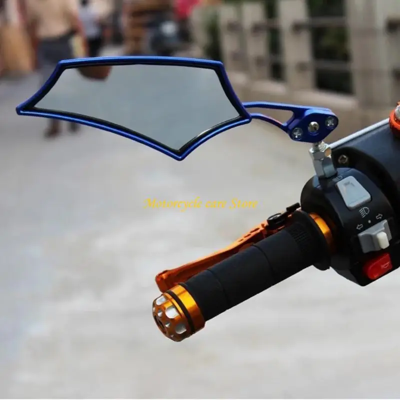

U75F Side Glass, Motorcycle Rear View Glass for Bike Scooters Handlebar Mount Clamp, Side Rearview Glass