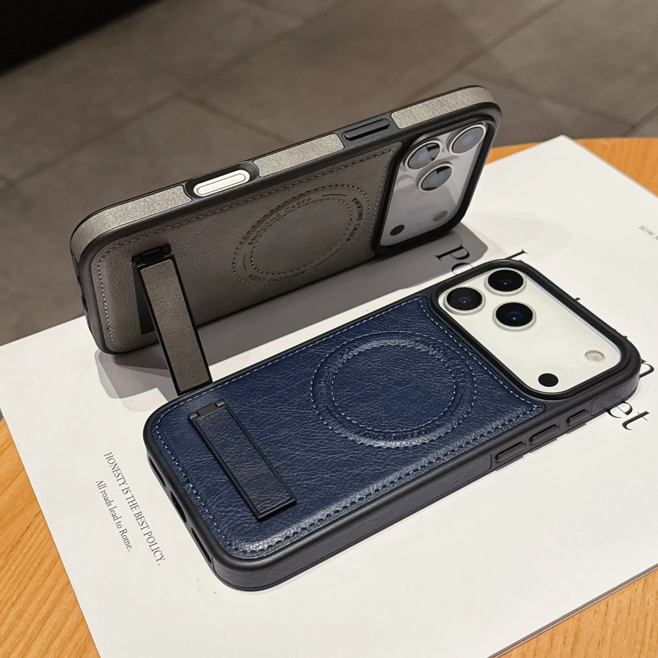 حافظة هاتف مغناطيسية لهاتف آيفون 16 برو ماكس 17 اير 16e 15 بلس 14 13 برو ماكس 12 11 غطاء حماية جلدي غير مرئي #4