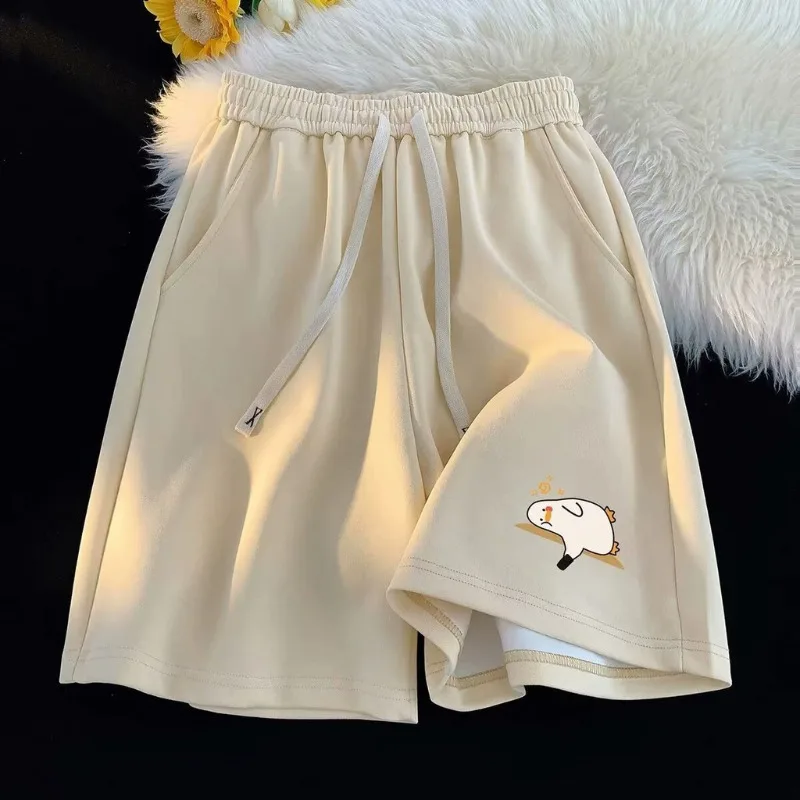 M-8XL Men's Cartoon Shorts duckling Print Fashion Loose Shorts Basketball Pants