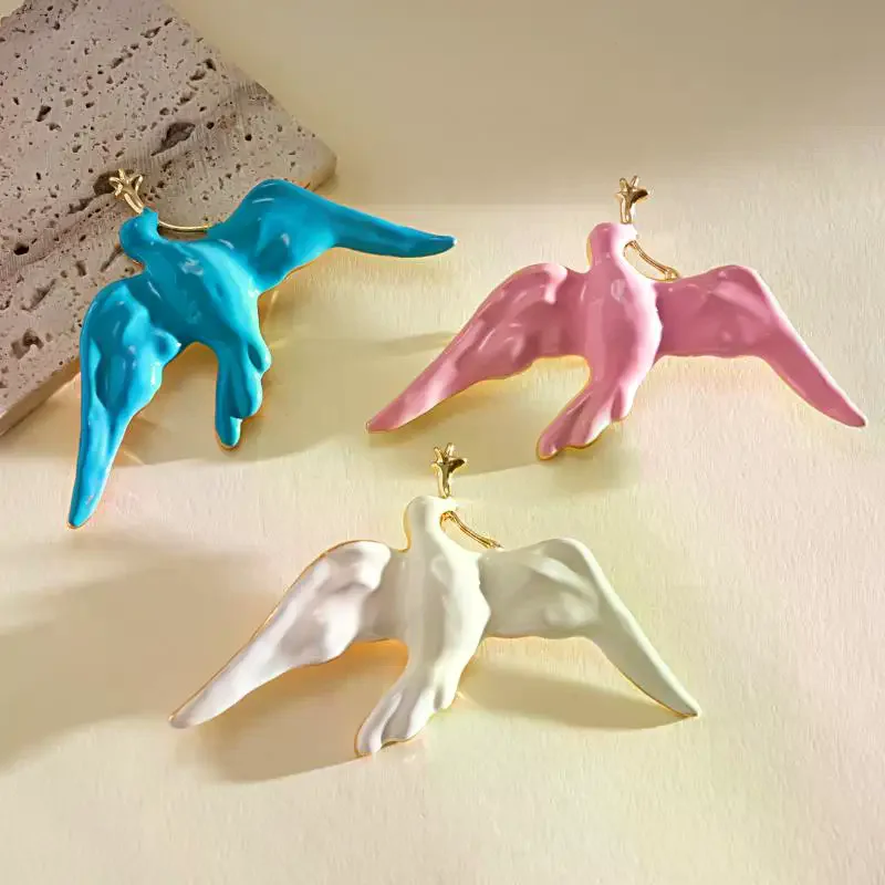 Fashion Metal Alloy Enameled Peace Dove Pin Brooch For Women Jewelry Classic Coat Brooches Accessory view 2
