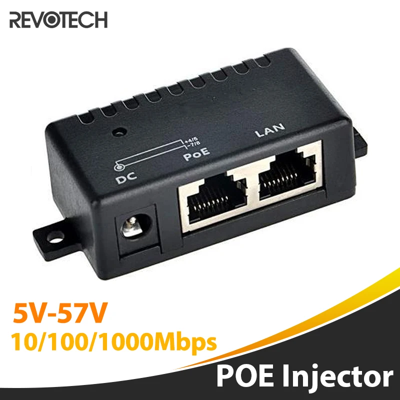 محول جيجابت PoE 10/100/1000 ميجابت في الثانية إيثرنت، مصدر طاقة سلبي 5 فولت-57 فولت لكاميرات IP/هواتف AP/VoIP - قابل للتركيب على الحائط #1