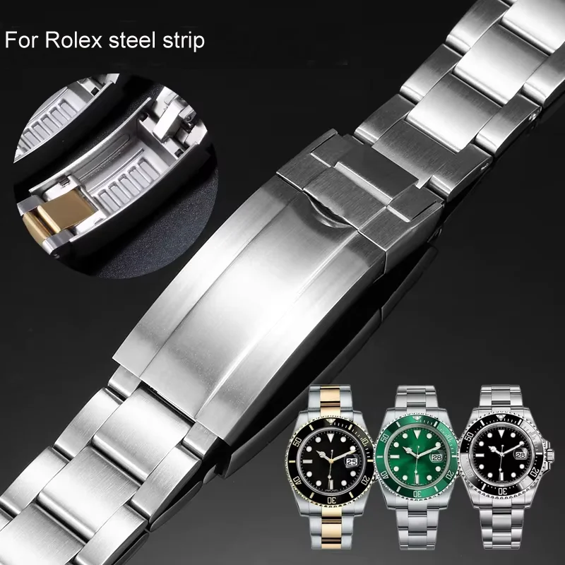 

Watch accessories For Rolex SUBMARINER DAYTONA SUP GMT Men Fine-Tuning Pull Button Clasp Strap Stainless Steel Chain 20mm 21mm