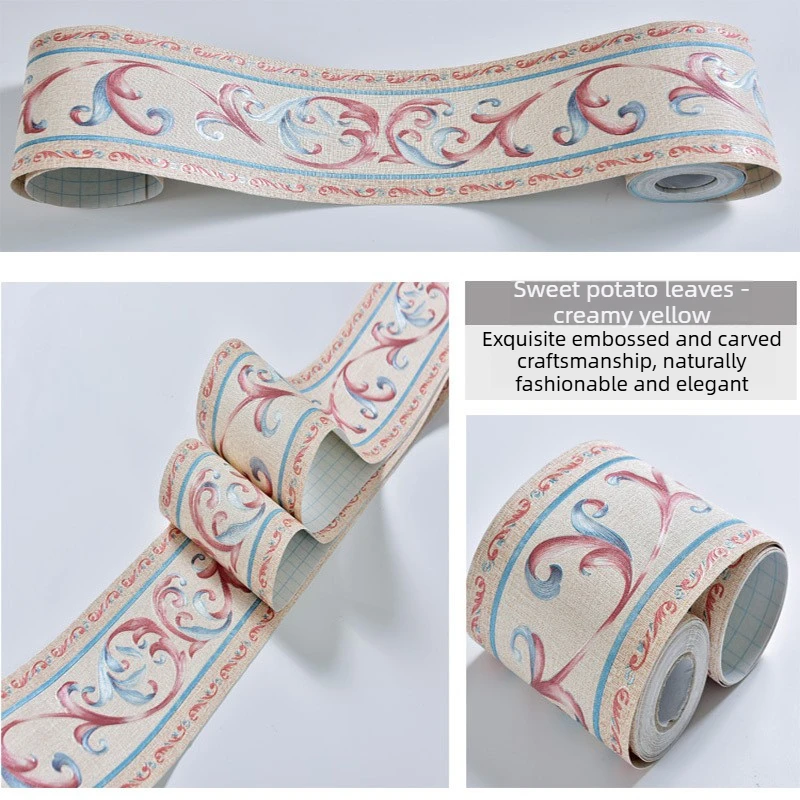 Self-Adhesive Wall Border Tape 10.6cm Wide 5m Long PVC, Waterproof Baseboard for Kitchen Bathroom, Home Protection DIY