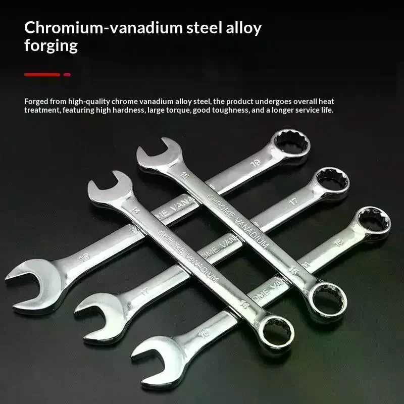 Mirror Polish Combination Wrench Set 6-34mm Tool Steel Heavy Duty For Auto Motorcycle Repair Tools