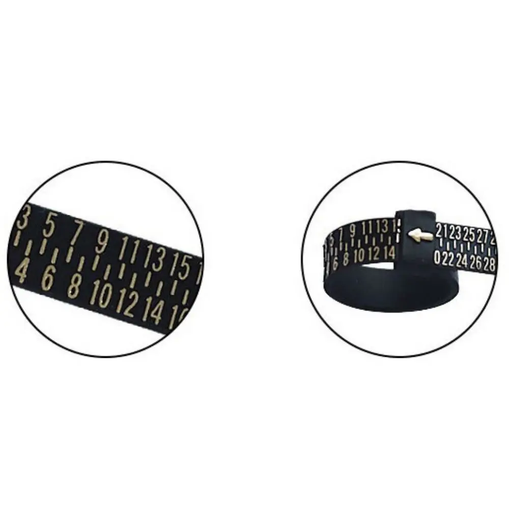 Accurate Measurement Ring Measuring Tape Portable Black/White Ring Measuring Band Easy Operation