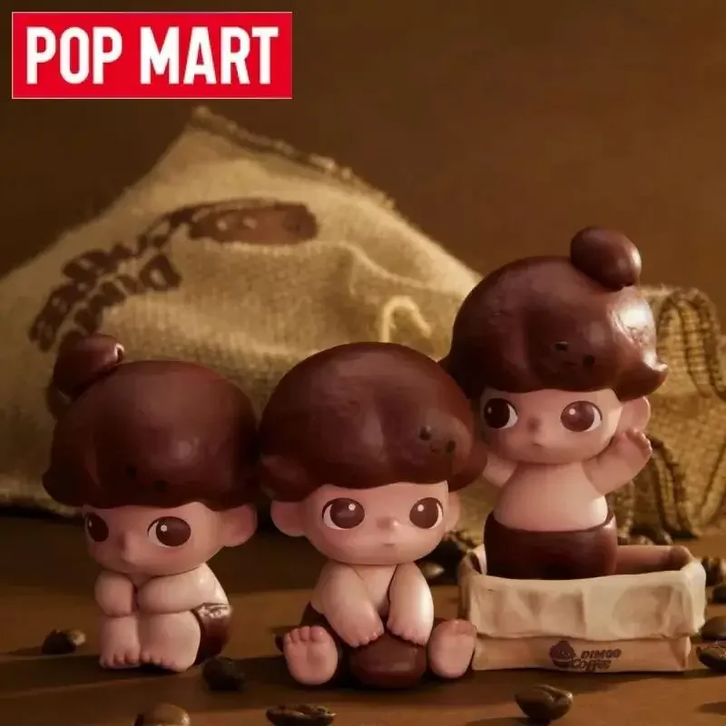 POP MART Dimoo Little Coffee Bean Version Blind Box Toys Guess Bag Dolls Surprise Mystery Box Anime Figure Decoration Collection
