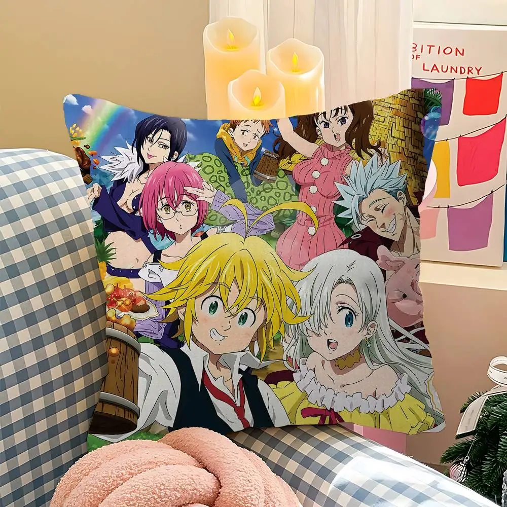 حار أنيمي الخطايا السبع المميتة وسادة غطاء لغرفة النوم وغرفة المعيشة أريكة غطاء الوسادة الزخرفية #4