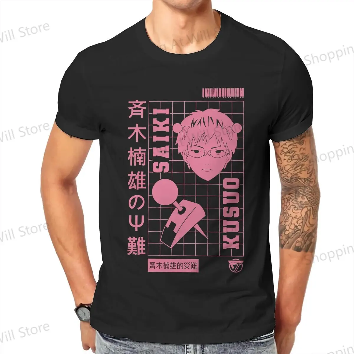 Tops 100% Cotton Leisure Sports  The Disastrous Life of Saiki K Men's and women's T-shirts   Tshirt Top