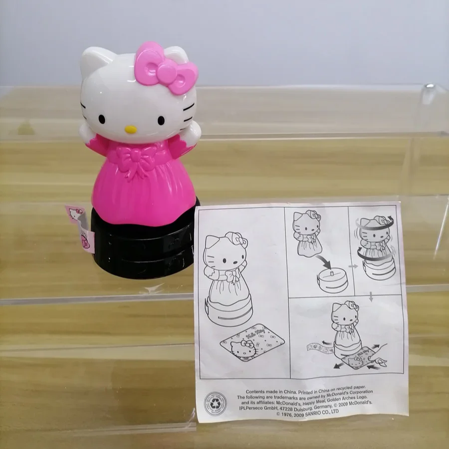 Hello Kitty Swipe Card Reader Sticker Wobble Shaky Doll Interavtive Girls Birthday Gifts Table Figure Ornaments