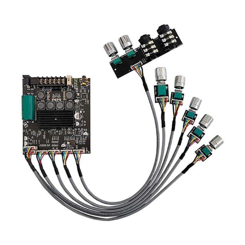 

Y45A-ZK-AM100F Lead Type KTV Microphone Audio System 2.1 Channel Bluetooth Power Amplifier Board 50+50+100W Spare Parts