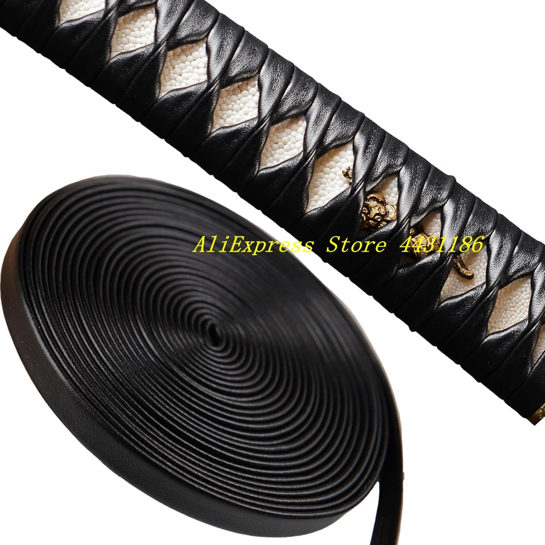 Cabo de embrulho de couro grosso ito, corda para espada japonesa katana wakizashi tanto tsuka, envoltório de manutenção diy, acessórios diy