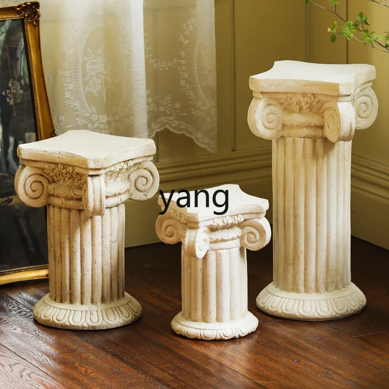 Lmm retro old Roman column edge decoration creative living room model room soft decoration decoration