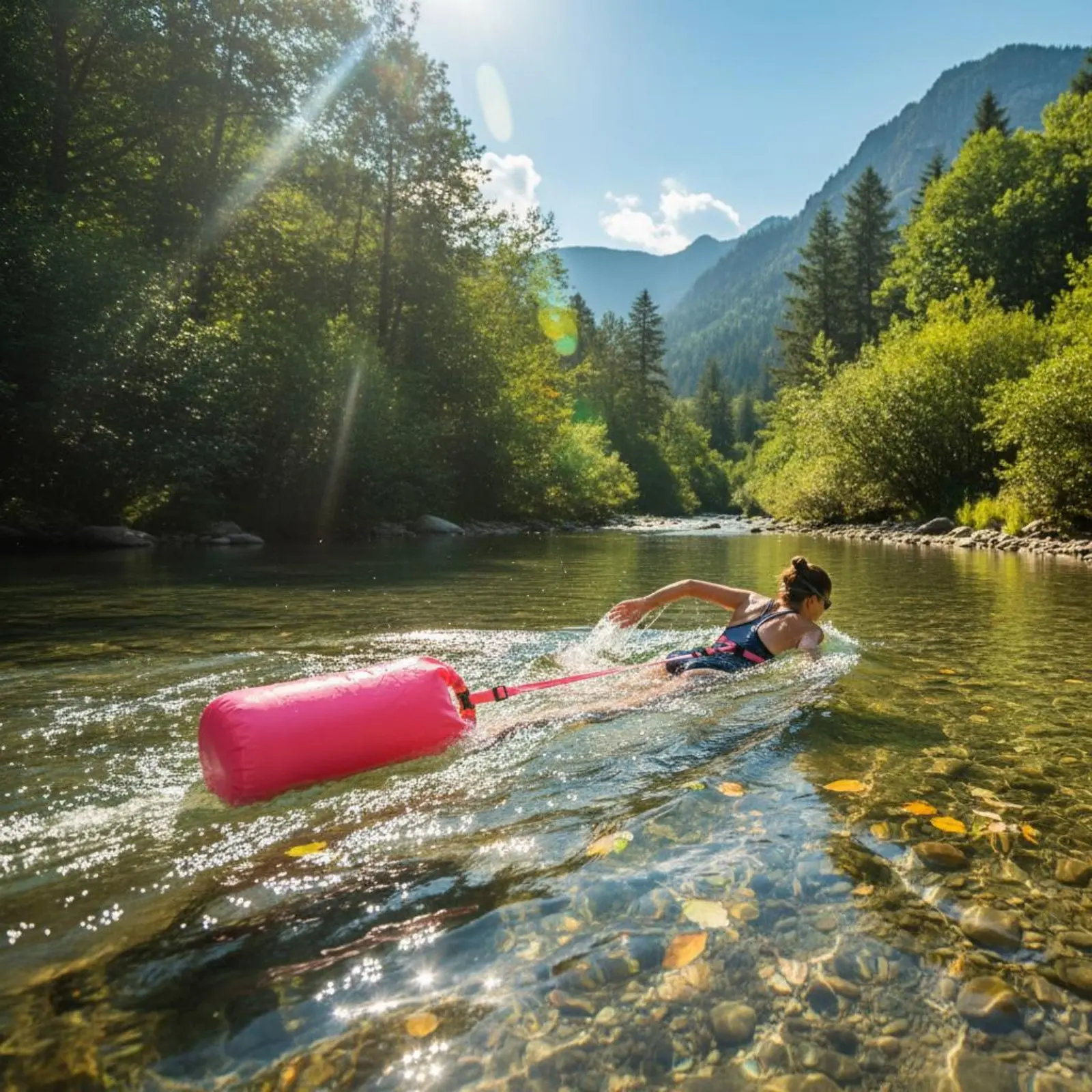 

Swimming Safety Buoy with Storage Thickened Material Wide Water Aquatic Buoy Wide Water Tow Buoyancy Device High Visibility