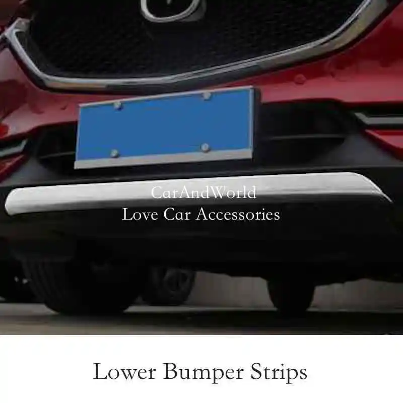 

For Mazda CX-5 CX5 CX 5 2017-2020 Front Down Bumper Lip Exterior Grille Strips Trims Cover Stainless Steel Car-styling Accessory