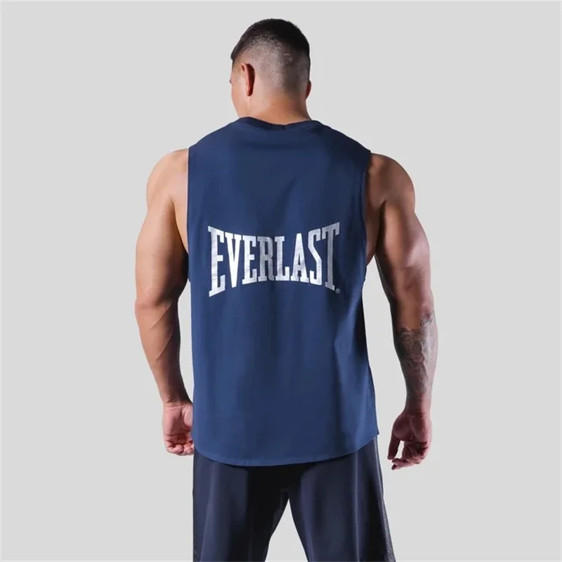 LYFT Jointly GYM Men Summer Gym Cotton Tank Tops Sleeveless Shirts Bodybuilding Clothing Fitness Workout Running Vest Sportswear