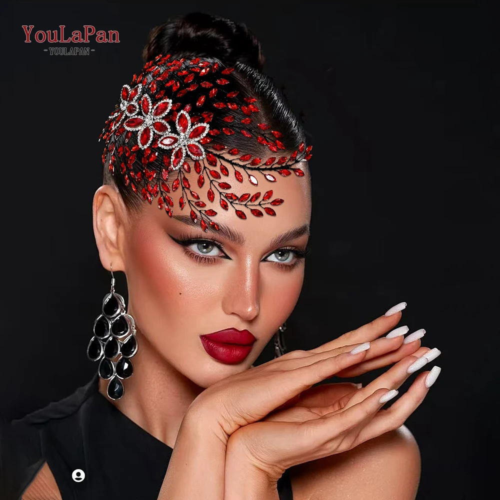 YouLaPan-Diadema de novia con diamantes de imitación, accesorios para el cabello brillantes para boda, tocado de fiesta para mujer, regalos de vacaciones hechos a mano HP852