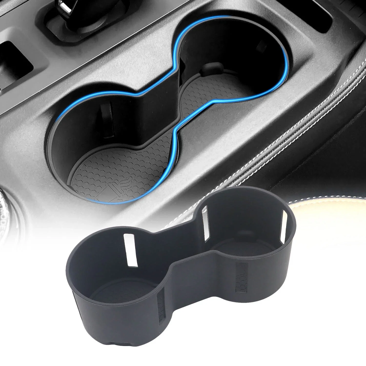 

Car Central Control Water Cup Holder Storage Box Phone Holder Silicone Mat For Ford Ranger T9 2023 2024 2025 Accessories