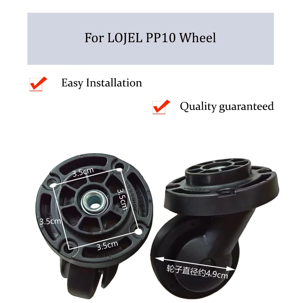 

For LOJEL PP10 Black Circle Nylon Luggage Wheel Trolley Case Wheel Pulley Sliding Casters Universal Wheel Slient Wear-resistant