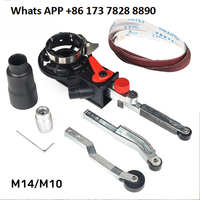 Electric Angle Grinder with M14 Sanding Belt Head Label Cover Woodworking Mini Sander Belt Head Sandpaper Machine