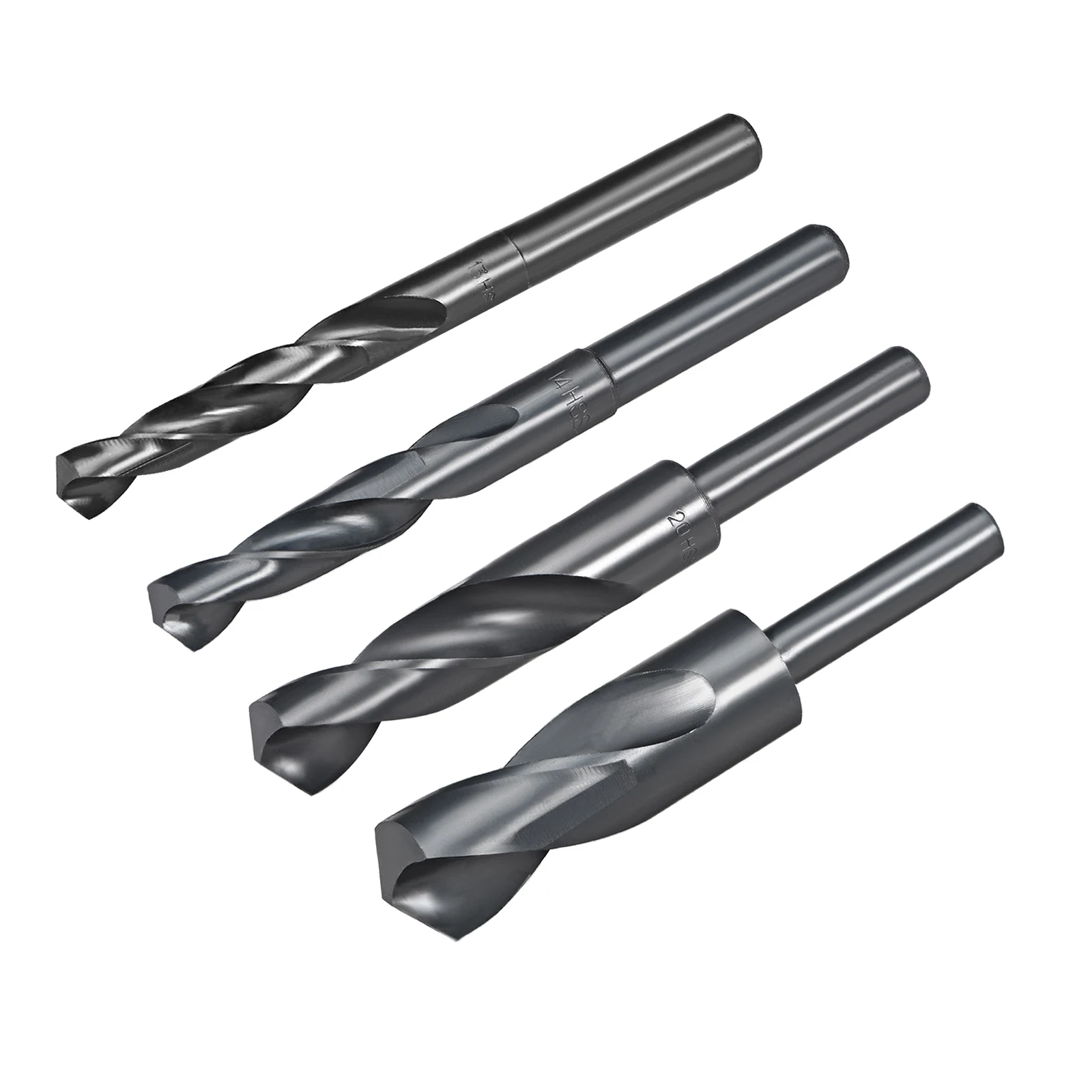 Twist Drill Bit 13-35mm Reduced Shank Drill Bit HSS 6542 with 1/2 Inch Straight Shank 13/15/16/17/18/19/20/22/24/25/26/28/30mm