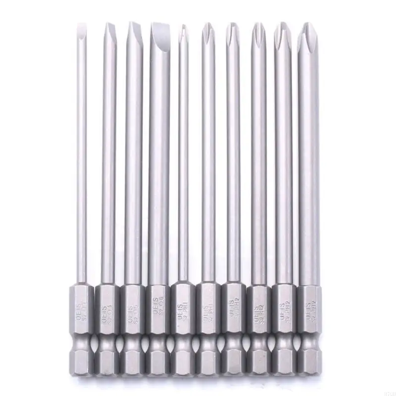 

97QD High Durability 10pcs Screwdriver Bit 100mm Suitable For Slotted Crosshead Various Application Electric Tool Accessories