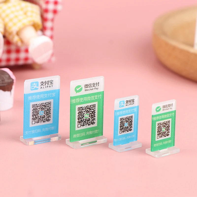 1:6 1:12 Dollhouse Miniature QR Code Simulation Payment Code Model Supermarket Scene Decor for Miniaturas Casa De Munecas