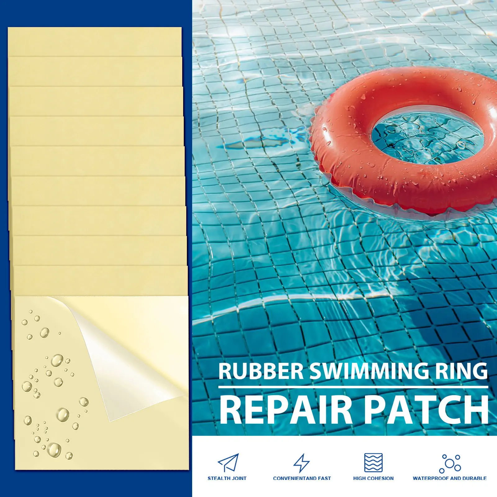 7x 7 Cm Pool Patch Repair Kit Self-Adhesive Vinyl Repair Patch Waterproof  PVC Repair Hole Patch Sticker Tape For Tent Yoga Ball