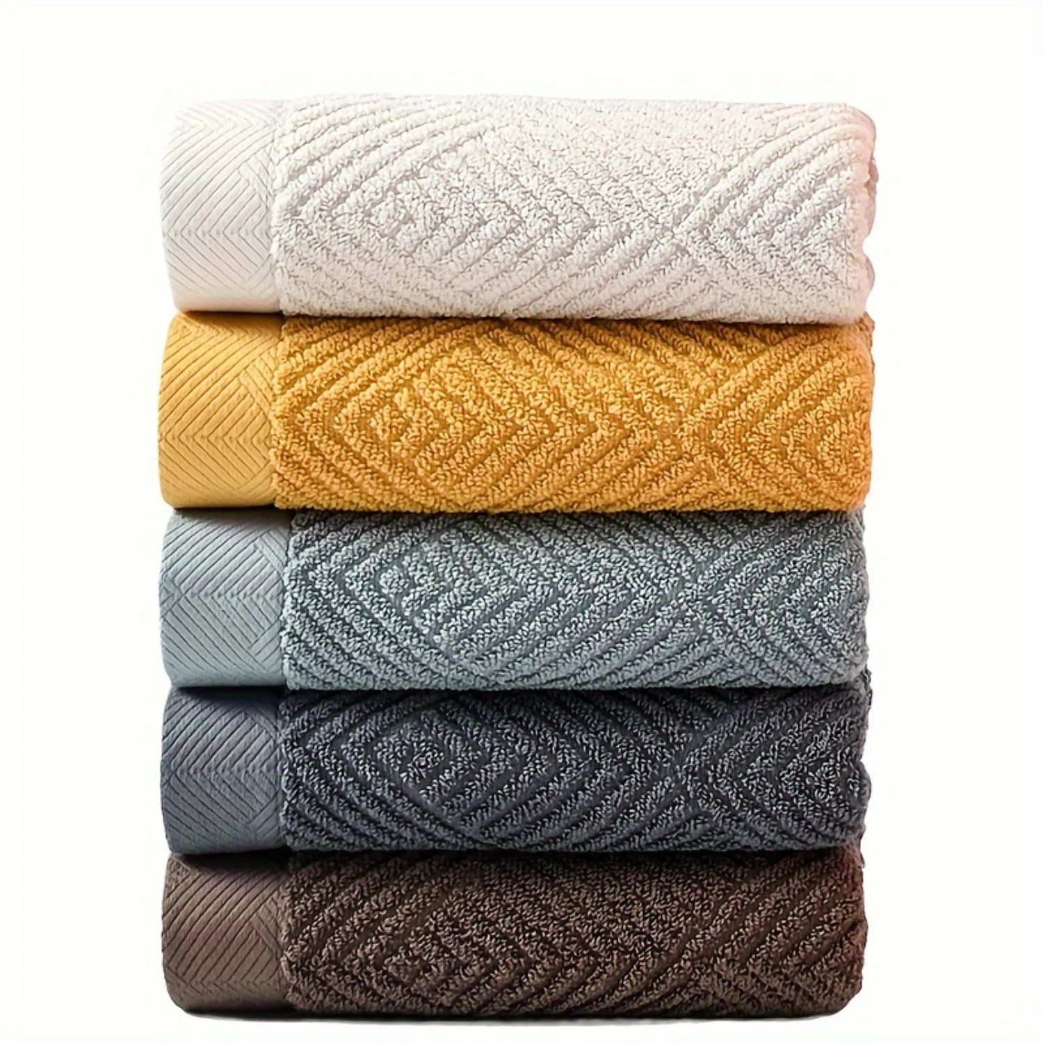 

Luxurious Striped Cotton Hand Towels - Absorbent, Quick-Drying, Ultra-Soft - Perfect 5-Piece Set for Daily Bathroom Use