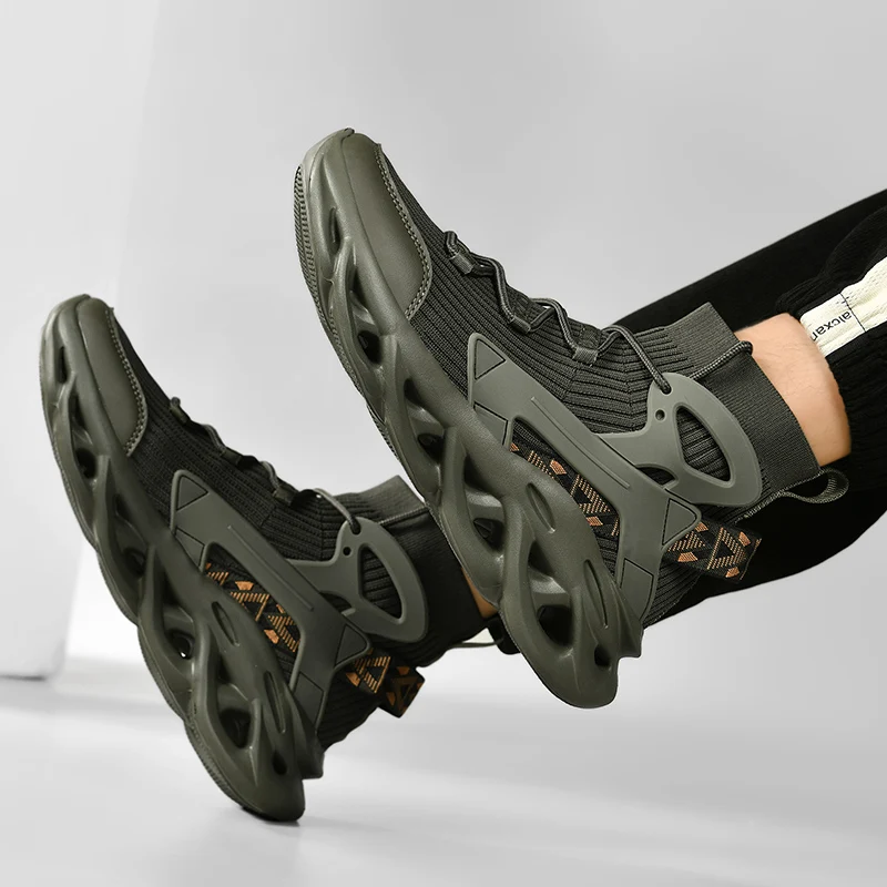 

Весенние модные амортизирующие кроссовки с сетчатой поверхностью, дышащая шнуровка и амортизирующая спортивная обувь на толстой подошве